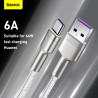 Дата кабель USB 3.1 AM to USB-C 2.0m 6.0A 66W Cafule Series Metal White Baseus (CAKF000202)