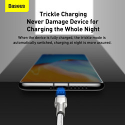 Дата кабель USB 3.1 AM to USB-C 2.0m 6.0A 66W Cafule Series Metal White Baseus (CAKF000202)