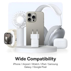 Зарядний пристрій Baseus 1xUSB-C 20W + 1xUSB white + cable USB-C to USB-C 60W 1.0m (P10111608213-01)