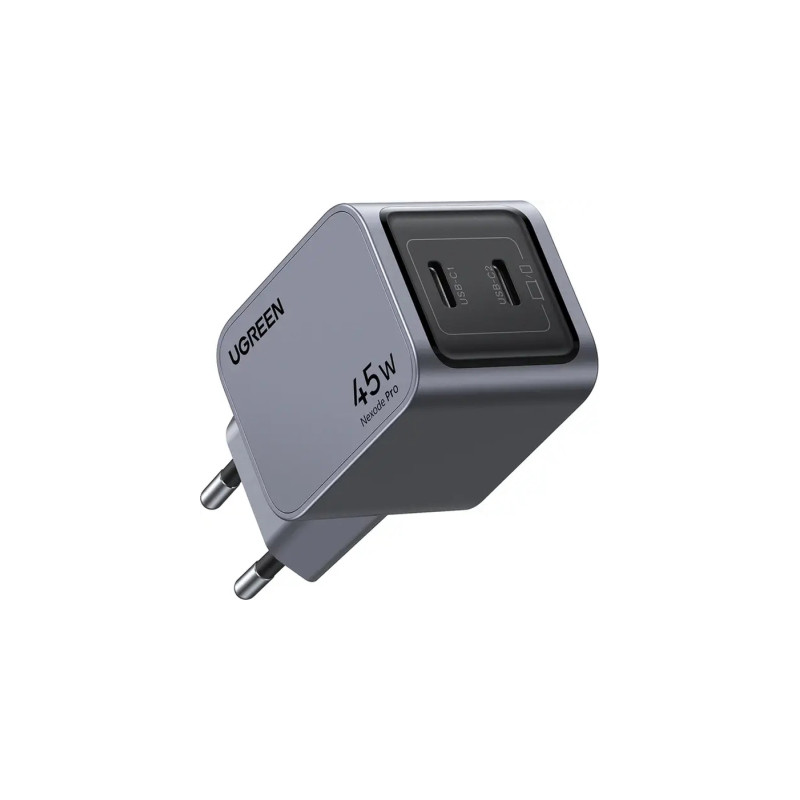 Зарядний пристрій Ugreen 2xUSB-C PD45W GaN X707 gray (35008)