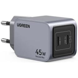 Зарядний пристрій Ugreen 2xUSB-C PD45W GaN X707 gray (35008)