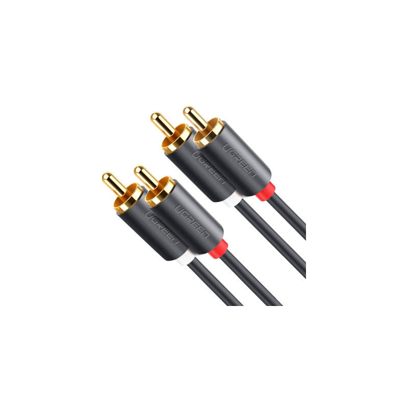 Кабель мультимедійний 2xRCA M to 2xRCA M 3.0m AV104 black Ugreen (10519)