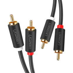 Кабель мультимедійний 2xRCA M to 2xRCA M 3.0m AV104 black Ugreen (10519)