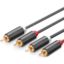 Кабель мультимедійний 2xRCA M to 2xRCA M 3.0m AV104 black Ugreen (10519)