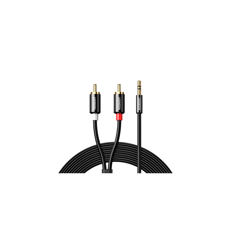 Кабель мультимедійний 3.5mm M to 2xRCA M 5.0m AV116 black Ugreen (10591)