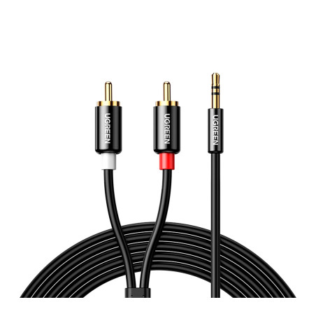 Кабель мультимедійний 3.5mm M to 2xRCA M 5.0m AV116 black Ugreen (10591)