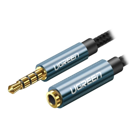 Кабель мультимедійний 3.5mm M to 3.5mm F 2.0m AV118 blue Ugreen (40675)