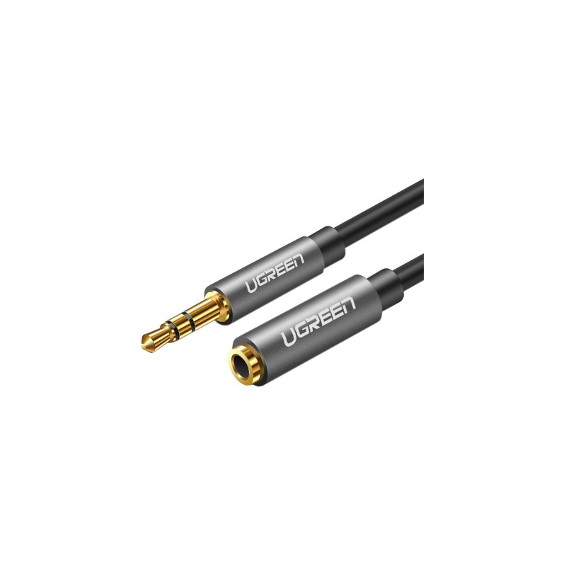 Кабель мультимедійний 3.5mm M to 3.5mm F 2.0m AV118 gray Ugreen (10594)