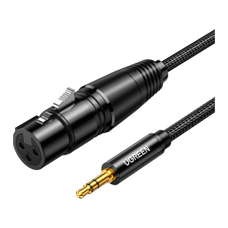 Кабель мультимедійний 3.5mm M to XLR F 1.0m AV182 black Ugreen (20763)