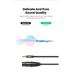 Кабель мультимедійний 3.5mm M to XLR F 1.0m AV182 black Ugreen (20763)