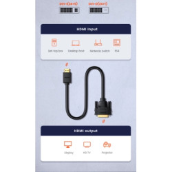 Кабель мультимедійний HDMI M to DVI M 2.0m HD106 black Ugreen (10135)