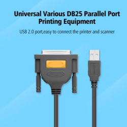 Кабель для принтера USB 2.0 to DB25 2.0m US167 black Ugreen (20224)