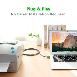 Кабель для принтера USB 2.0 to DB25 2.0m US167 black Ugreen (20224)