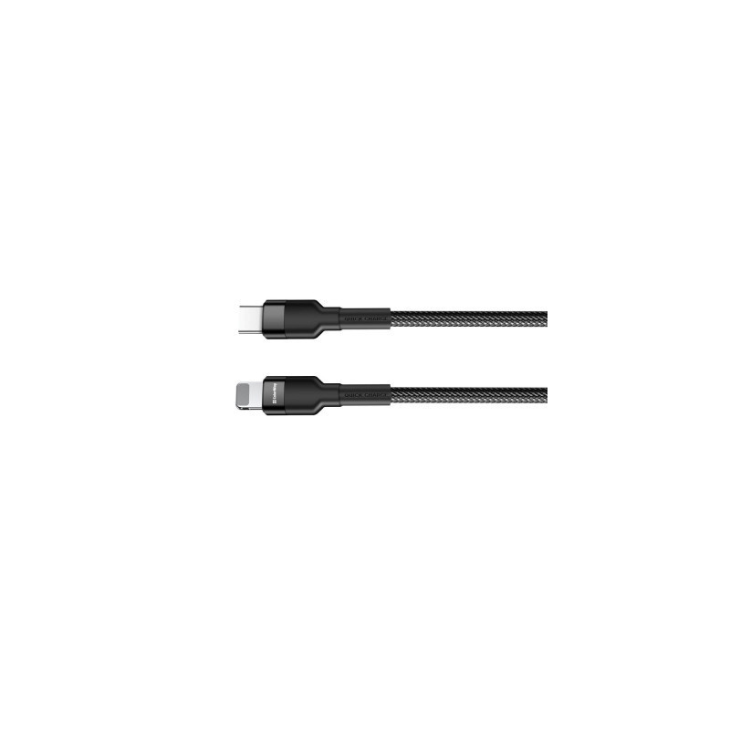 Дата кабель USB-C to Lightning 0.3m 3А black ColorWay (CW-CBPDCL054-BK)
