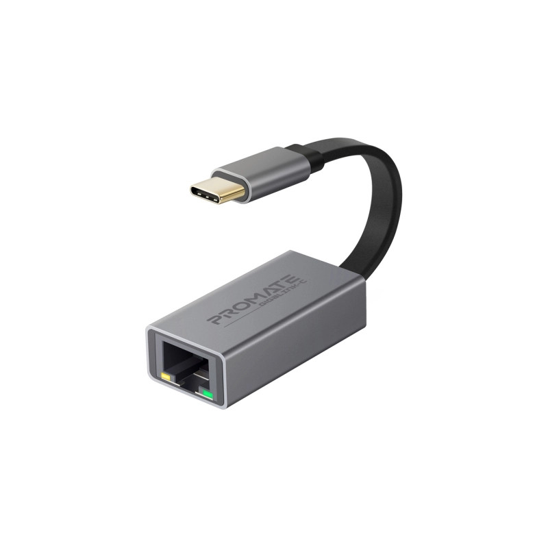 Адаптер Promate USB-C to RJ45 Ethernet 1000Mbps grey (gigaLink-c.grey)