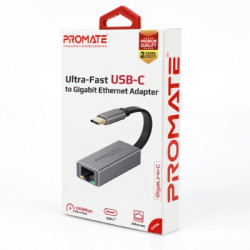 Адаптер Promate USB-C to RJ45 Ethernet 1000Mbps grey (gigaLink-c.grey)