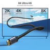 Кабель мультимедійний HDMI M to HDMI M 2.0m V2.1 8K60Hz HDR10 HLG Choetech (XHH01-BK)