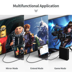 Кабель мультимедійний HDMI M to HDMI M 2.0m V2.1 8K60Hz HDR10 HLG Choetech (XHH01-BK)