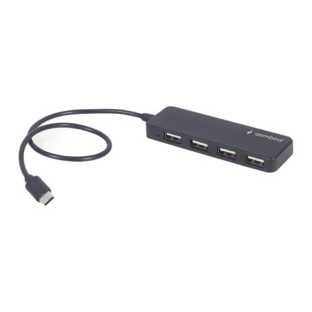Концентратор Gembird USB-C 4 ports USB 2.0 black (UHB-CM-U2P4-01)