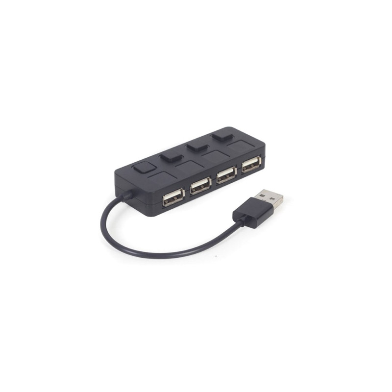 Концентратор Gembird USB 2.0 4 ports switch black (UHB-U2P4-05)