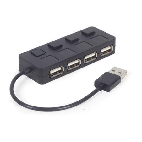 Концентратор Gembird USB 2.0 4 ports switch black (UHB-U2P4-05)