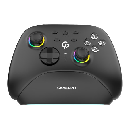 Геймпад GamePro із зарядною станцією BT 5.3/USB/2.4 ГГц (Switch/PC/iOS/Android) RGB Black (GPX13BDOC)