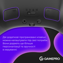 Геймпад GamePro із зарядною станцією BT 5.3/USB/2.4 ГГц (Switch/PC/iOS/Android) RGB Black (GPX13BDOC)
