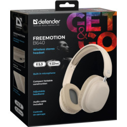 Навушники Defender FreeMotion B640 Bluetooth Beige (63642)