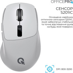 Мишка OfficePro M398G Wireless/Bluetooth Gray (M398G)