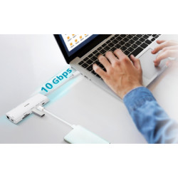 Концентратор D-Link USB-C 10-in-1 2xHDMI + 1xRJ45 1000Mbps + 2xUSB-C + USB 3.1 + USB 3.0 + SD + TF silver (DUP-A01)