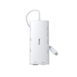 Концентратор D-Link USB-C 10-in-1 2xHDMI + 1xRJ45 1000Mbps + 2xUSB-C + USB 3.1 + USB 3.0 + SD + TF silver (DUP-A01)