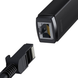 Перехідник USB-C to RJ45 Ethernet 1000Mbps black Baseus (WKQX000301)