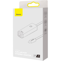 Перехідник USB-C to RJ45 Ethernet 1000Mbps black Baseus (WKQX000301)