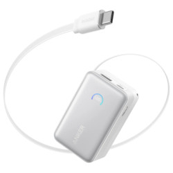 Батарея універсальна Anker Nano 10000mAh, 45W, Built-In USB-C Cable, white (A1638H21)