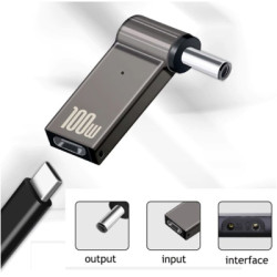 Адаптер PD 100W USB Type-C Female to DC Male Jack 4.5x3.0 mm HP ST-Lab (PD100W-4.5x3.0mm-HP)