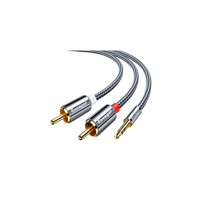 Кабель мультимедійний 3.5mm M to 2xRCA M 1.0m Essager (EYPZJ-MY0H)