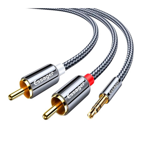 Кабель мультимедійний 3.5mm M to 2xRCA M 1.0m Essager (EYPZJ-MY0H)