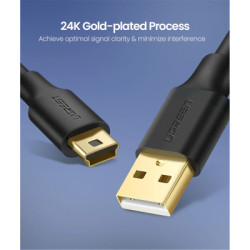 Дата кабель USB 2.0 AM to Mini 5P 0.5m black Ugreen (10354)