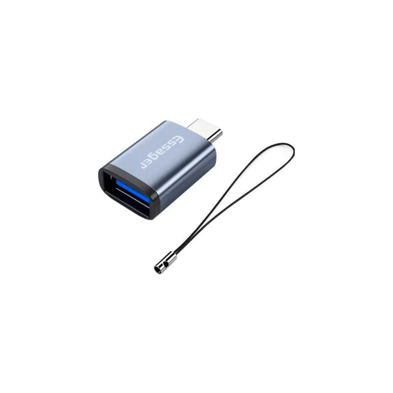 Перехідник OTG USB 3.0 AF to USB-C M gray Essager (EZJAC-SRA0G)
