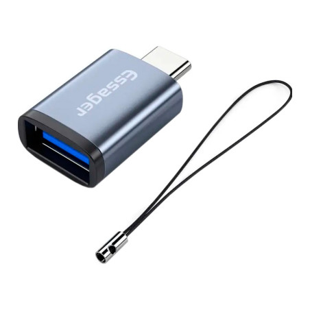 Перехідник OTG USB 3.0 AF to USB-C M gray Essager (EZJAC-SRA0G)