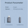 Перехідник OTG USB 3.0 AF to USB-C M gray Essager (EZJAC-SRA0G)