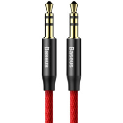 Кабель мультимедійний 3.5mm M to 3.5mm M 1.0m red-black Baseus (CAM30-B91)