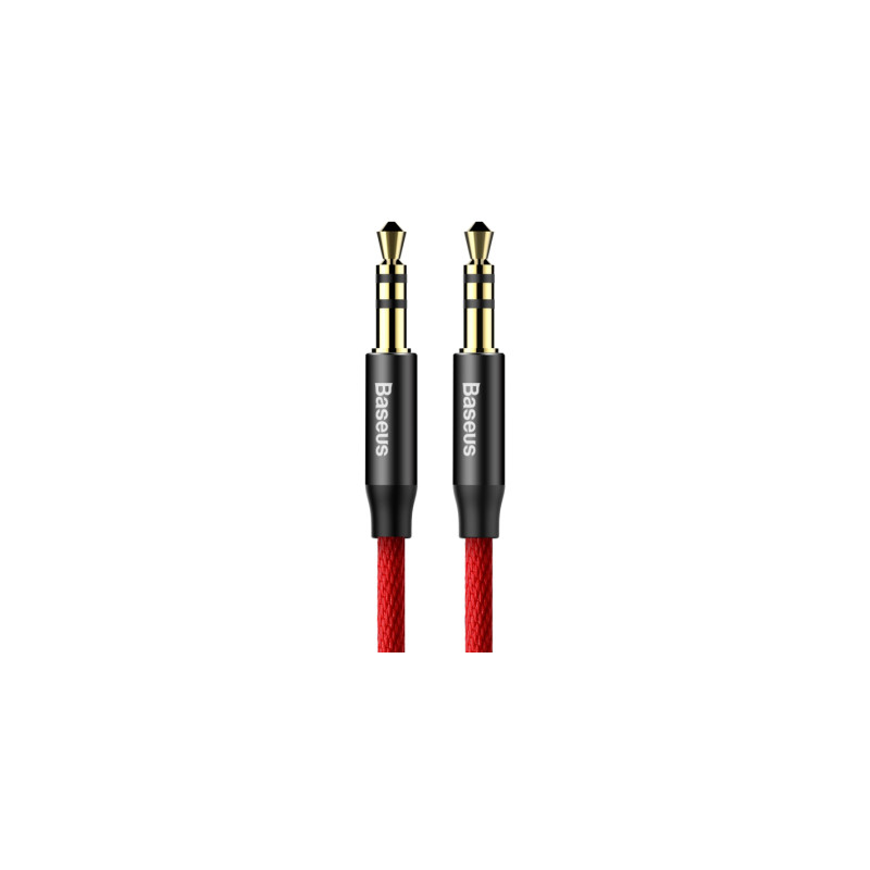 Кабель мультимедійний 3.5mm M to 3.5mm M 1.0m red-black Baseus (CAM30-B91)