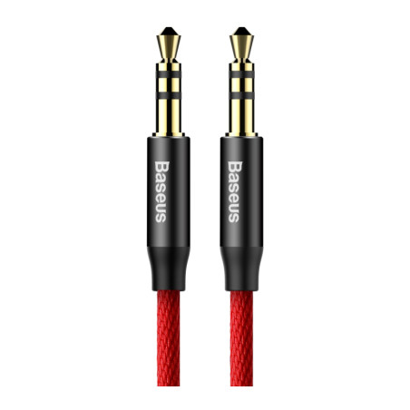Кабель мультимедійний 3.5mm M to 3.5mm M 1.0m red-black Baseus (CAM30-B91)
