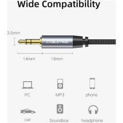 Кабель мультимедійний 3.5mm M to 3.5mm M 1.8m Cabletime (CA915262)