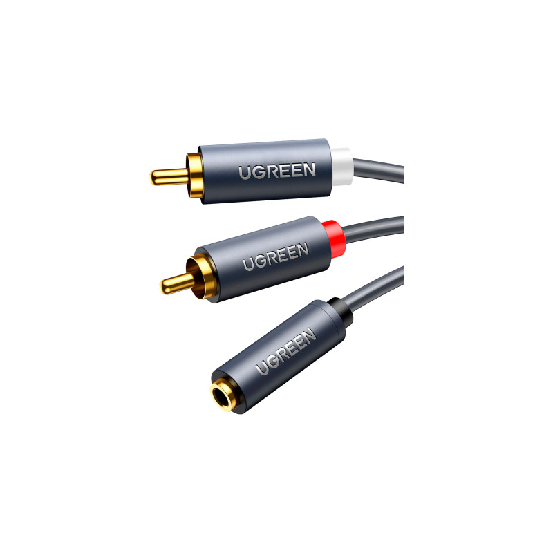 Кабель мультимедійний 3.5mm F to 2xRCA M 0.25m Black Ugreen (10561)