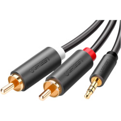 Кабель мультимедійний 3.5mm F to 2xRCA M 1.0m Black Ugreen (10772)