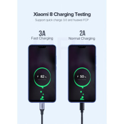 Дата кабель USB 2.0 AM to USB-C 3.0m 3.0A 18W US288 Space Gray Ugreen (60408)