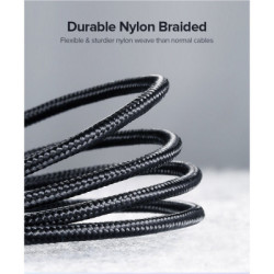 Дата кабель USB 2.0 AM to USB-C 3.0m 3.0A 18W US288 Space Gray Ugreen (60408)