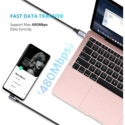 Дата кабель USB-C to USB-C 2.0m 60W US255 Black Gray Ugreen (50125)